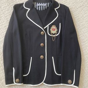 Anthea Crawford Black/White Piping Jacket AU14(12)